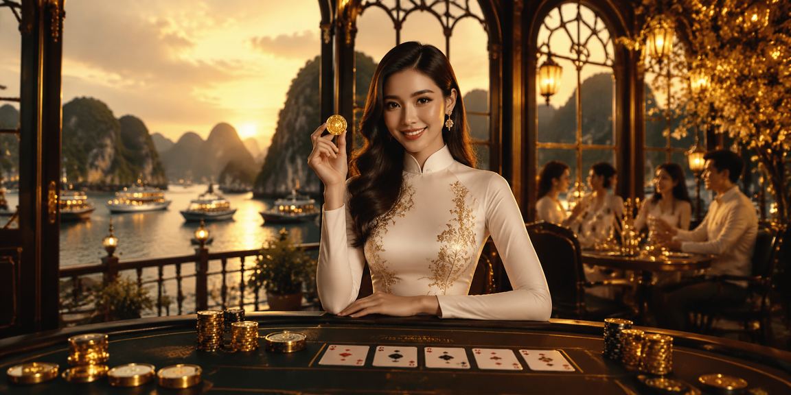 Bàn Baccarat tại Hạ Long với người chơi trong áo dài – phân tích tỷ lệ cược Live Casino