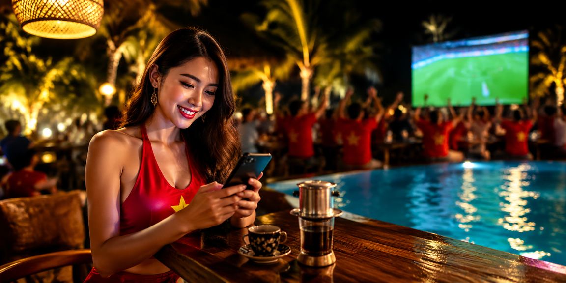 Người dùng chơi casino mobile tại Mũi Né với ly cà phê buổi sáng